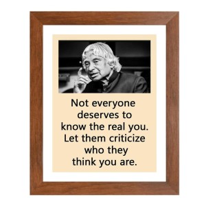 A P J Abdul Kalam & Famous Quote Brown Frame, 10x14InchesInspirational Wall Art for Office, Home DecorIdeal Spiritual Gift