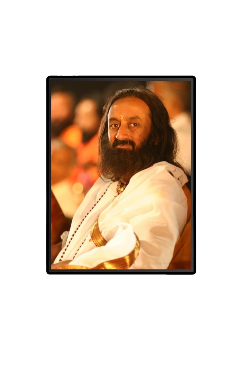 Ravi Shankar Laminated Photo - 9x11 Inches, Divine Blessings for Home & Office and Temple Decoration