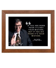 Bill Gates & Famous Quote Brown Frame, 12x16InchesInspirational Wall Art for Office, Home DecorIdeal Spiritual Gift