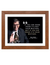 Bill Gates & Famous Quote Brown Frame, 14x18InchesInspirational Wall Art for Office, Home DecorIdeal Spiritual Gift
