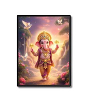 Ganesh Laminated Photo - 13x15 Inches, Divine Blessings for Home & Office and Temple Decoration