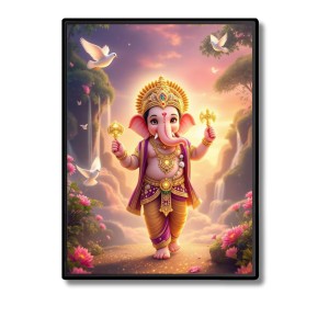 Ganesh Laminated Photo - 13x15 Inches, Divine Blessings for Home & Office and Temple Decoration Ganesh Laminated Photo - 13x15 Inches, Divine Blessings for Home & Office and Temple Decoration