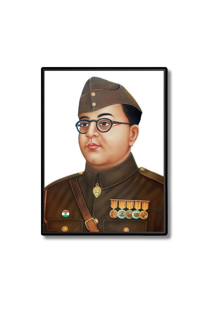 Netaji Subhash Candra Bose Laminated Photo - 5x7 Inches, Divine Blessings for Home & Office and Temple Decoration