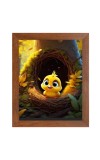 AI Funny Cute Birds Art Picture for Kids - 10x14 inches, Brown Color - Perfect Wall Decor for Children's Room