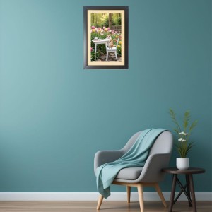 The funny cat is sitting on the chair Black Photo Frame Funny Animal and Bird Cartoon Art