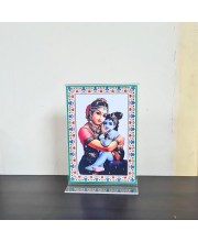 HiTechMart Maa Yashoda with Gopal Acrylic Photo Frame, Hindu God Idol Picture for Home, Office and Mandir, Decorative Frame for Pooja and Gifting