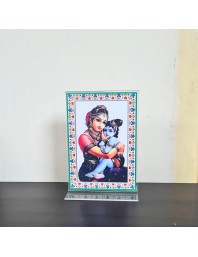 HiTechMart Maa Yashoda with Gopal Acrylic Photo Frame, Hindu God Idol Picture for Home, Office and Mandir, Decorative Frame for Pooja and Gifting