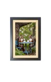 Tea time with the cutest little squirrels Black Photo Frame Funny Animal and Bird Cartoon Art