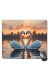 Customized Beautiful Swans Picture Sublimation Mouse Pad | 8 X 7.5 Inch | Smooth Cloth Surface | Non-Slip Rubber Base | Personalized Mousepad for Laptop & Desktop (F17148)