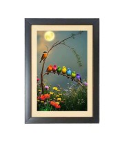 The different colorful birds Black Photo Frame Funny Animal and Bird Cartoon Art