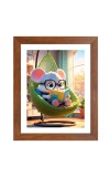 AI Funny Cartoon mouse Art Picture for Kids - 14x18 inches, Brown Color - Perfect Wall Decor for Children's Room