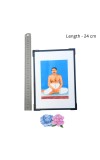 Hitech Sales Anukul Thakur Wooden Laminated Photo Frame with Stand for Pooja Room, Temple, Home Decor, Gift (Wallmount and Tabletop, 24 x 17 cm)