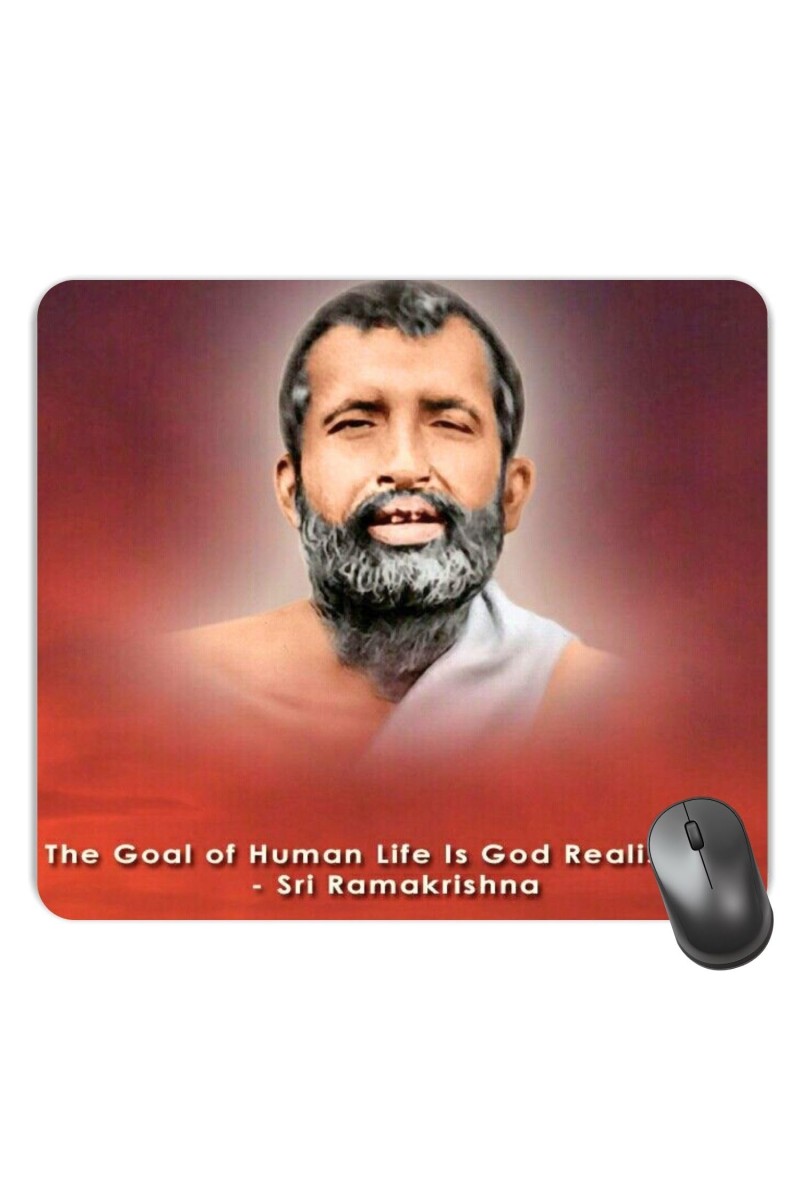 Customized Ramakrishna Paramahamsa Quote Picture Sublimation Mouse Pad | 8 X 7.5 Inch | Smooth Cloth Surface | Non-Slip Rubber Base | Personalized Mousepad for Laptop & Desktop (F17070)