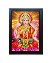 Hitech Goddess Lakshmi, Laxmi Mata For Diwali Pooja, Dhanteras, MAA LAXMI, DHAN LAXMI Laminated photo frame for table, Study & living room, gifts (Pvc Frame and Front face - Glass, 8 x 6 inch)