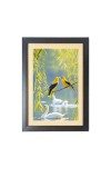 Love birds with swan Black Photo Frame Funny Animal and Bird Cartoon Art