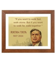Shree Ratan Naval Tata & Famous Quote Brown Frame, 10x14InchesInspirational Wall Art for Office, Home DecorIdeal Spiritual Gift
