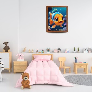 AI Funny Cute Fish Art Picture for Kids - 18x22 inches, Brown Color - Perfect Wall Decor for Children's Room AI Funny Cute Fish Art Picture for Kids - 18x22 inches, Brown Color - Perfect Wall Decor for Children's Room