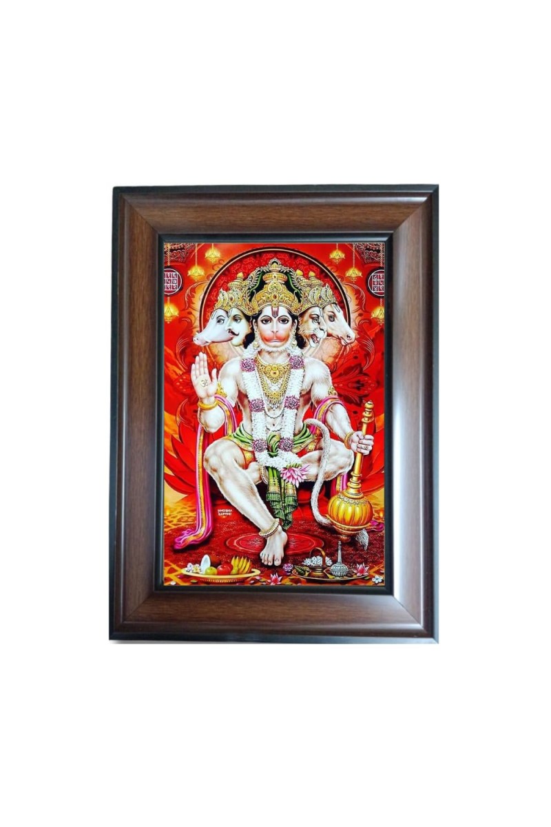 Hi Tech Sales Panchamukhi Hanuman Polystyrene Photo Frame for Wall Decor Home, Office, and Temple (Wallmount, Printed Photo, Pack of 1)