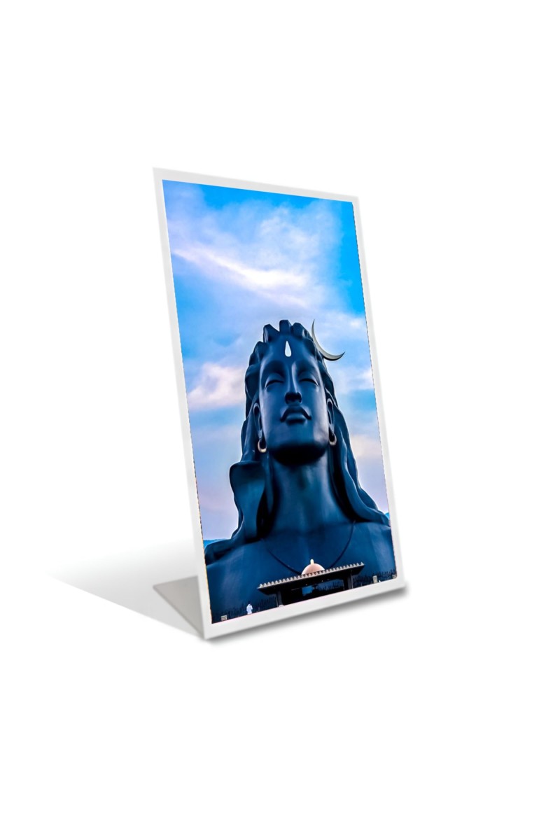Car Desk/Table Top AdiyogiShiva Acrylic L-Style Photo Stand - 2.5x3.5 Inches, Compact And Stylish Spiritual Display (F6710)