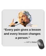 Customized Abdul Kalam Quotes Picture Sublimation Mouse Pad | 8 X 7.5 Inch | Smooth Cloth Surface | Non-Slip Rubber Base | Personalized Mousepad for Laptop & Desktop (F17041)
