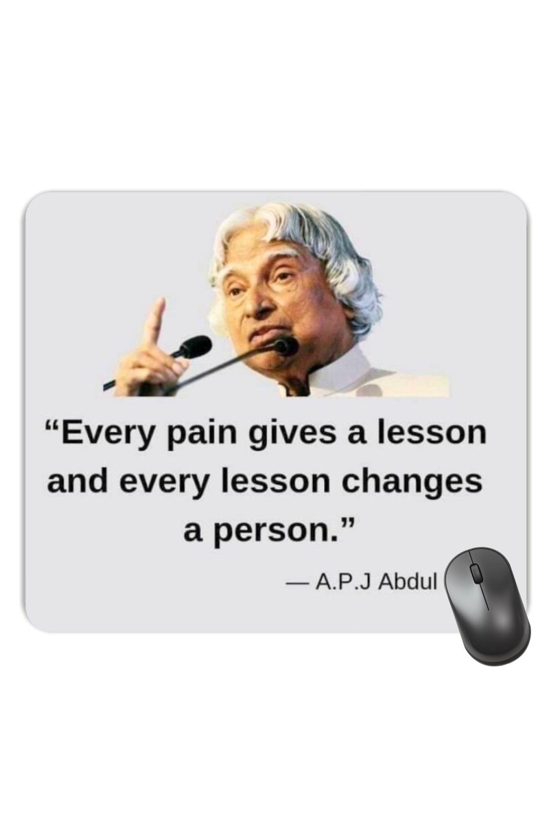 Customized Abdul Kalam Quotes Picture Sublimation Mouse Pad | 8 X 7.5 Inch | Smooth Cloth Surface | Non-Slip Rubber Base | Personalized Mousepad for Laptop & Desktop (F17041)