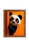 AI Funny Cute Panda Art Picture for Kids - 16x20 inches, Brown Color - Perfect Wall Decor for Children's Room