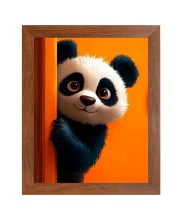 AI Funny Cute Panda Art Picture for Kids - 10x14 inches, Brown Color - Perfect Wall Decor for Children's Room