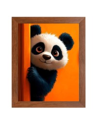 AI Funny Cute Panda Art Picture for Kids - 18x22 inches, Brown Color - Perfect Wall Decor for Children's Room
