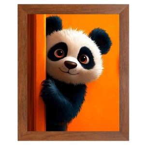 AI Funny Cute Panda Art Picture for Kids - 18x22 inches, Brown Color - Perfect Wall Decor for Children's Room
