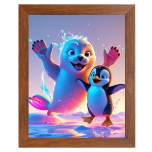 AI Funny Cute Penguin Art Picture for Kids - 10x14 inches, Brown Color - Perfect Wall Decor for Children's Room AI Funny Cute Penguin Art Picture for Kids - 10x14 inches, Brown Color - Perfect Wall Decor for Children's Room