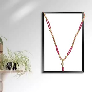 Handmade Multicolor Pearl Moti Mala Garland | 26 inch Decorative Haar for God Idol, Temple & Home Décor