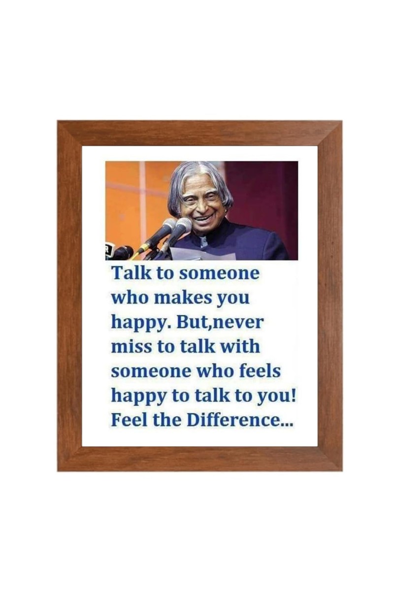 A P J Abdul Kalam & Famous Quote Brown Frame, 10x14InchesInspirational Wall Art for Office, Home DecorIdeal Spiritual Gift