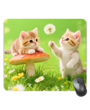 Customized Beautiful Cats Picture Sublimation Mouse Pad | 8 X 7.5 Inch | Smooth Cloth Surface | Non-Slip Rubber Base | Personalized Mousepad for Laptop & Desktop (F17328)