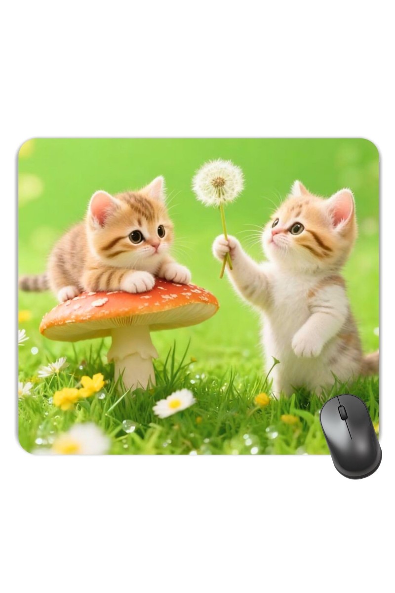 Customized Beautiful Cats Picture Sublimation Mouse Pad | 8 X 7.5 Inch | Smooth Cloth Surface | Non-Slip Rubber Base | Personalized Mousepad for Laptop & Desktop (F17328)