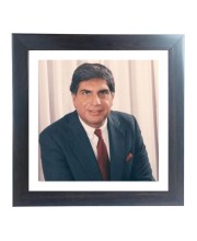 Hitech Ratan Tata photo Frame for Room, Office, Study Desk, Decor (Tabletop, Square – 10.10 x 10.10 inches Frame, Black)