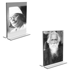 Car Desk/Table Top Kazi Nazrul & Sri Rabindranath Tagore Acrylic T-Style Photo Stand - 2.5x3.5 Inches, Compact and Stylish Spiritual Display, easily change 2 photos (Pack of 1) Car Desk/Table Top Kazi Nazrul & Sri Rabindranath Tagore Acrylic T-Style Photo Stand - 2.5x3.5 Inches, Compact and Stylish Spiritual Display, easily change 2 photos (Pack of 1)