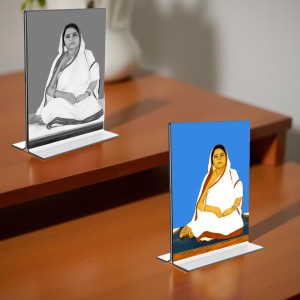Barama Acrylic T-Style Photo Stand - 9x11 Inches, Compact and Stylish Spiritual Display, easily change 2 photos (Pack of 1)