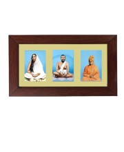 Sri Maa Sharada, Sri Ramkrishna, Sri Swami Vivekananda Color Photo Frame - 5x7 Inch, Elegant Religious Home & Temple Decor