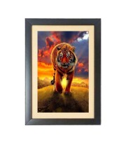 The wild tiger Black Photo Frame Funny Animal and Bird Cartoon Art