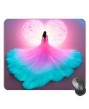 Customized Colorful Girl with Sea Picture Sublimation Mouse Pad | 8 X 7.5 Inch | Smooth Cloth Surface | Non-Slip Rubber Base | Personalized Mousepad for Laptop & Desktop (F17176)
