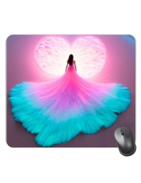 Customized Colorful Girl with Sea Picture Sublimation Mouse Pad | 8 X 7.5 Inch | Smooth Cloth Surface | Non-Slip Rubber Base | Personalized Mousepad for Laptop & Desktop (F17176)
