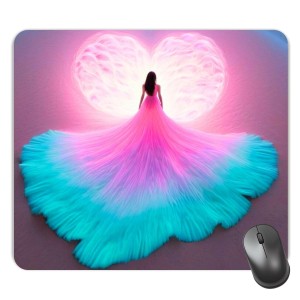 Customized Colorful Girl with Sea Picture Sublimation Mouse Pad | 8 X 7.5 Inch | Smooth Cloth Surface | Non-Slip Rubber Base | Personalized Mousepad for Laptop & Desktop (F17176)