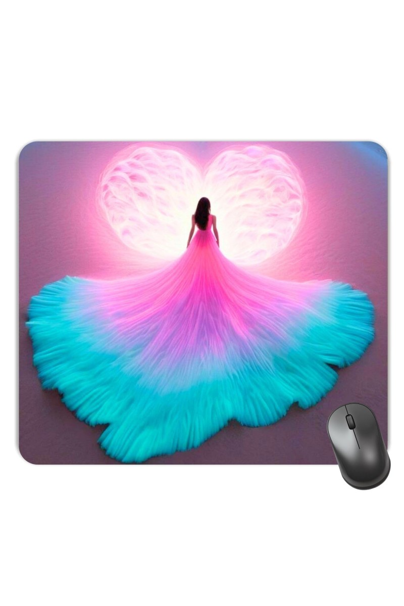 Customized Colorful Girl with Sea Picture Sublimation Mouse Pad | 8 X 7.5 Inch | Smooth Cloth Surface | Non-Slip Rubber Base | Personalized Mousepad for Laptop & Desktop (F17176)