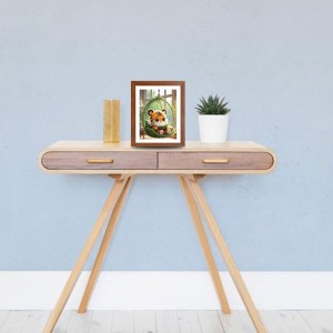 AI Funny Cute Baby Tiger Art Picture for Kids - 16x20 inches, Brown Color - Perfect Wall Decor for Children's Room