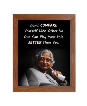 A P J Abdul Kalam & Famous Quote Brown Frame, 10x14InchesInspirational Wall Art for Office, Home DecorIdeal Spiritual Gift