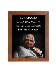 A P J Abdul Kalam & His Famous Quote Photo Frame - Brown Frame, Perfect for Office & Wall Decoration, Ideal Gift