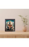 Hitech Sales Shri Mahabali Hanumanji Photo Frame for Pooja Room, Temple Decor, Home Decoration and Gift (Wall and Tabletop, Rectangular, Polystyrene Frame, Printed Photo, 24 x 29 cm, Black)