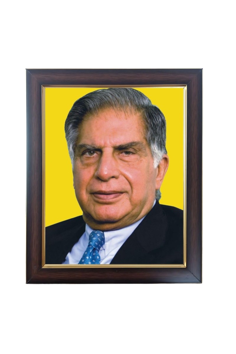Hitech Sales Ratan Tata Photo Frame for Home Decoration and Gift (Wall and Tabletop, Rectangular, Polystyrene Frame, Printed Photo, 24 x 29 cm, Black)