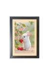 The cute rabbit is eating strawberry Black Photo Frame Funny Animal and Bird Cartoon Art