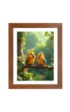 AI Funny Cute Bird On Tree Art Picture for Kids - 14x18 inches, Brown Color - Perfect Wall Decor for Children's Room